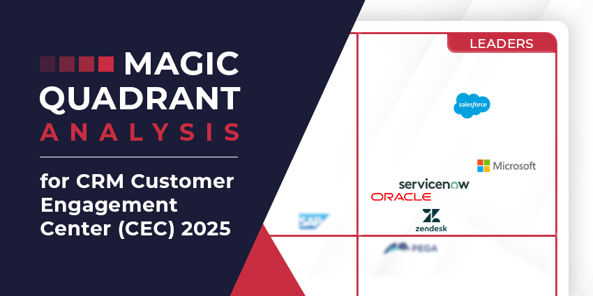 Gartner Magic Quadrant for CRM Customer Engagement Center 2025 chart
