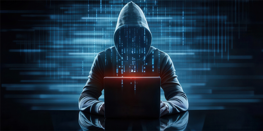 Hacker using multiple devices simultaneously, cyber security, cyber attack